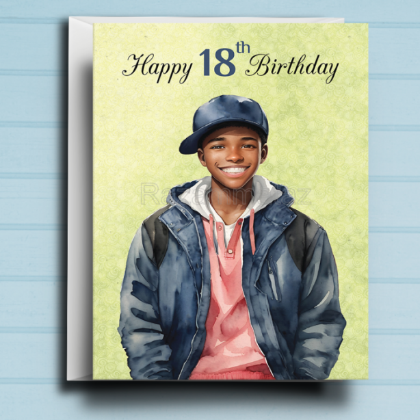 Black Boy Birthday Card U